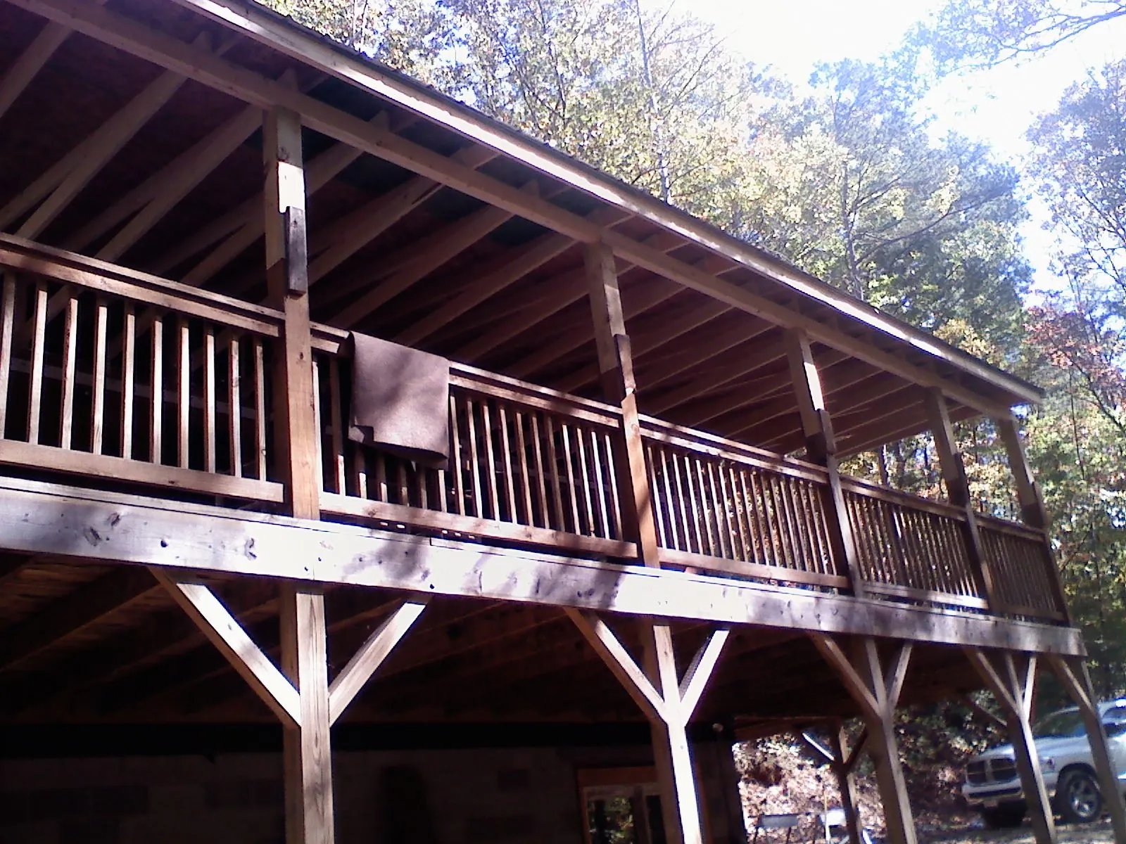 Timber framing under a new elevated porch and deck — Roof Leak Repair in Marlton by Roofing Brothers
